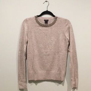 NWT grey Ann Taylor sweater with bead detail